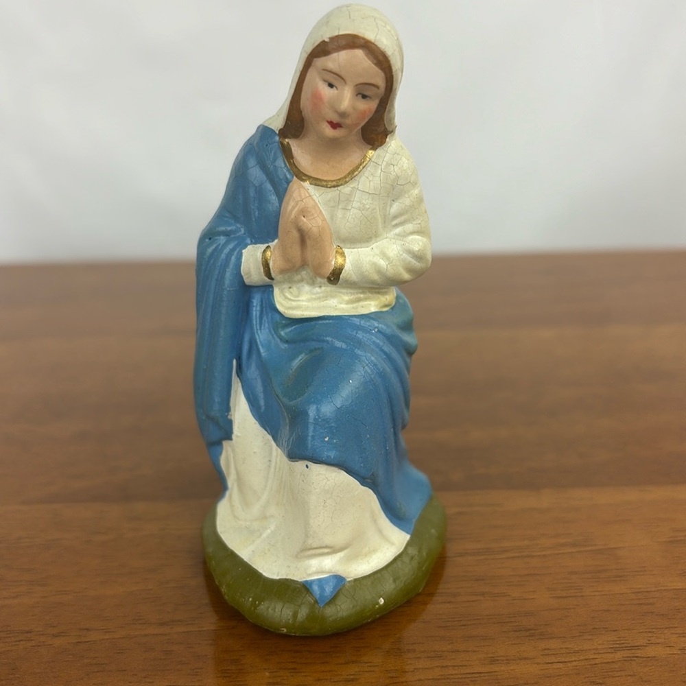 Antique Germany composition Mary nativity putz figurine